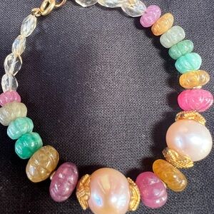 The ultimate Sapphira bracelet! FW pearls, sapphires, rubies, emeralds, citrines